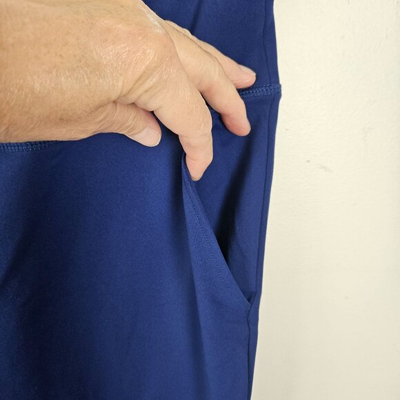 DaYoung Womens High Waist Stretch Flare Pants Size XXL Navy Blue Comfortable - Picture 9 of 11